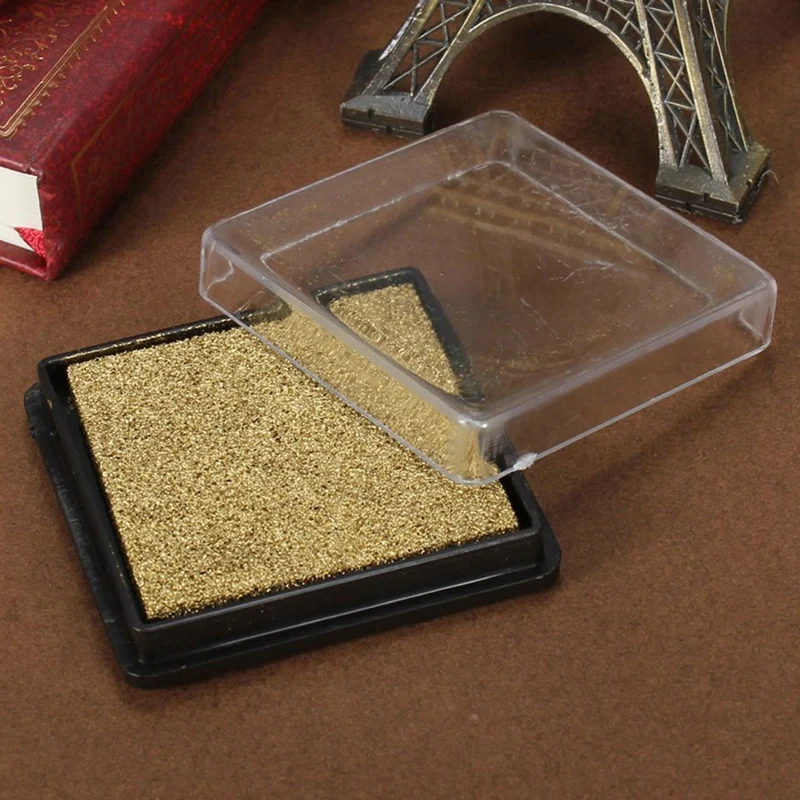 

2 Pcs Stamp Pad Ink Pad Wedding Letter Document Black & Gold