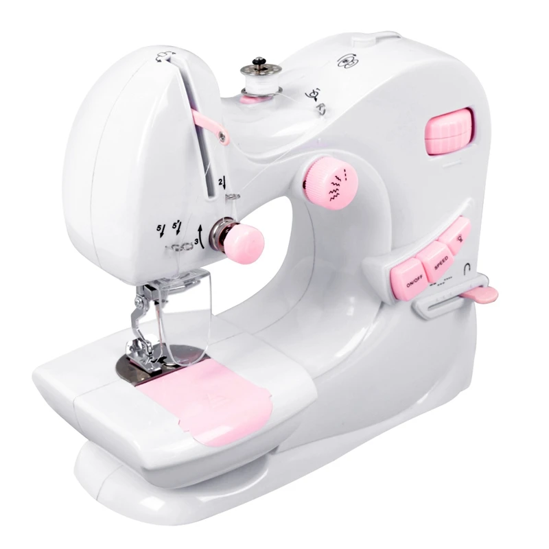 Бытовая мини электрическая швейная машина с Catcher настольная двухигольная ручная