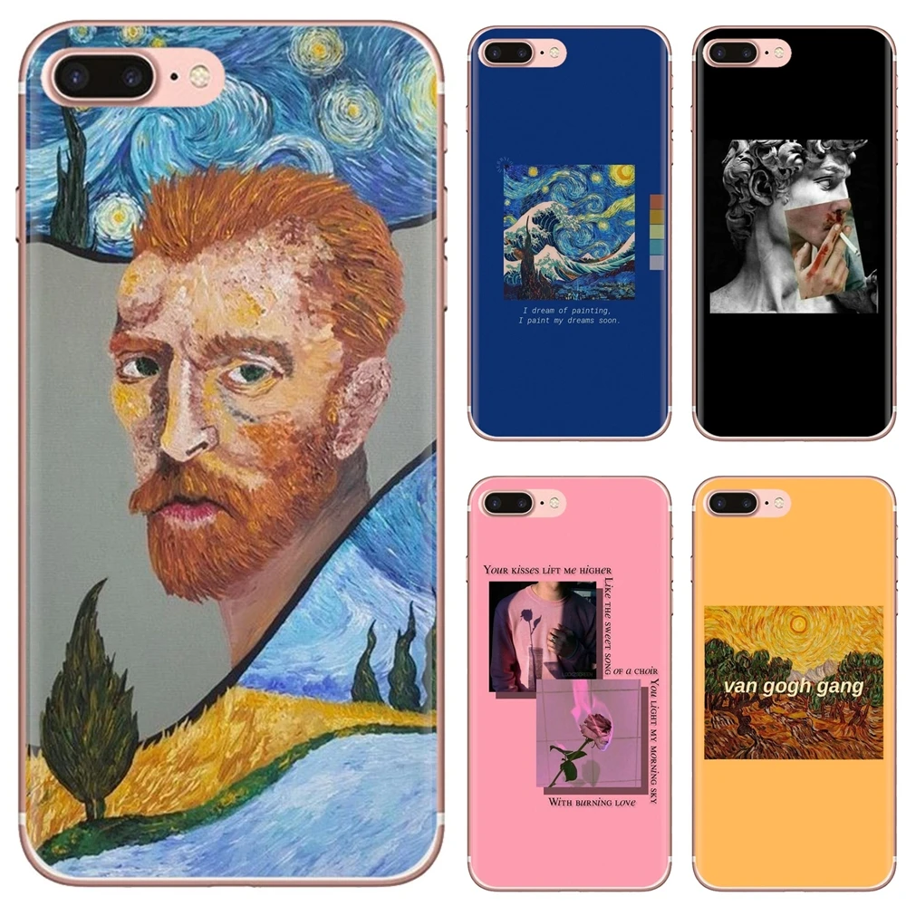 Gogh S Мона Лиза Дэвид эстетика Ван для Huawei P30 P40 P20 P7 P8 P9 P10 Lite Plus Pro 2015 2016 2017 Мини Мягкий