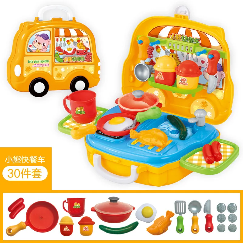 Пластиковый портативный чемодан игрушечный инструмент кухонные косметические