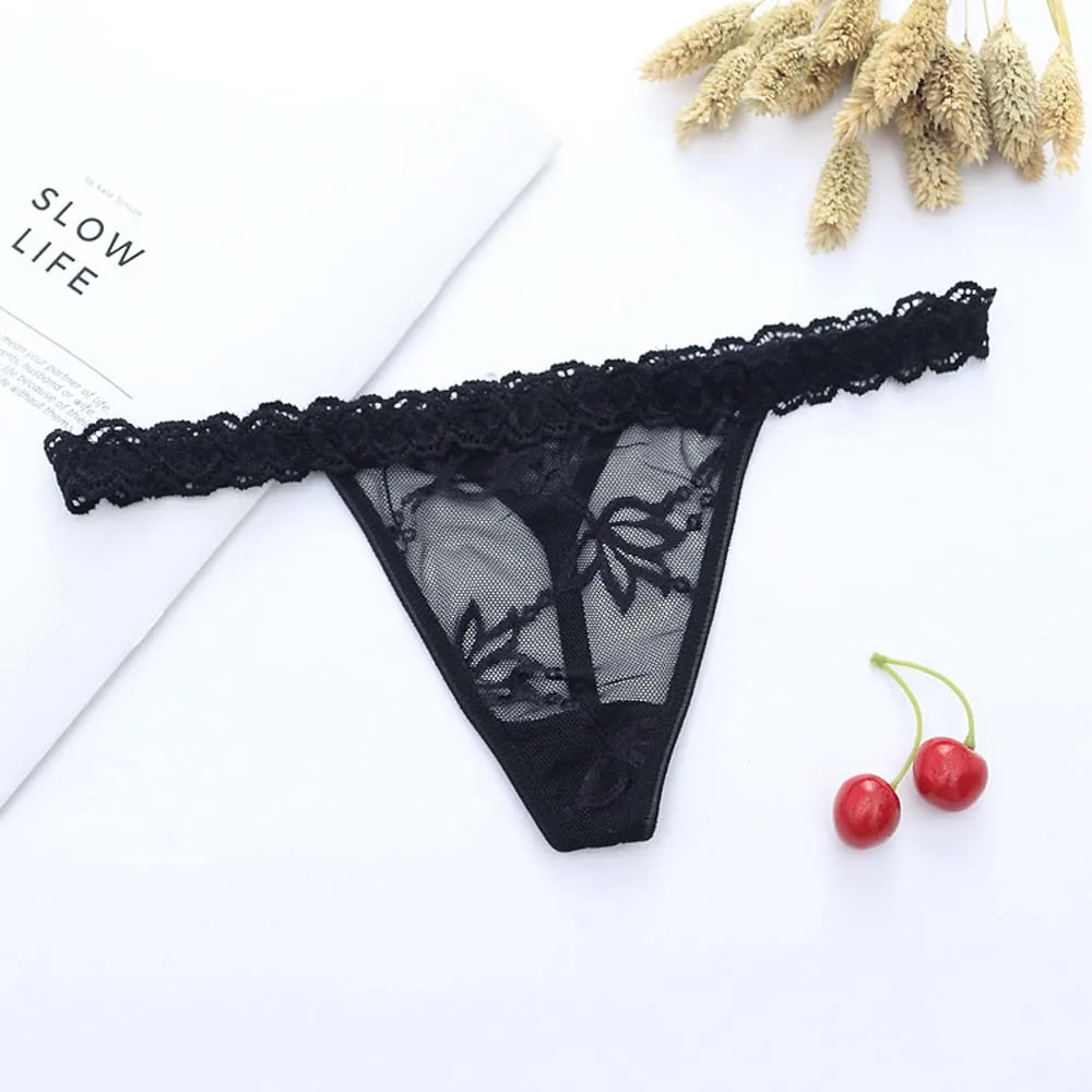 

Sexy Women's Hollow Fashion Low Waist Lace Underwearsexy Womens Thongs G-String Panties Sexy Briefs Ruffle Panties
