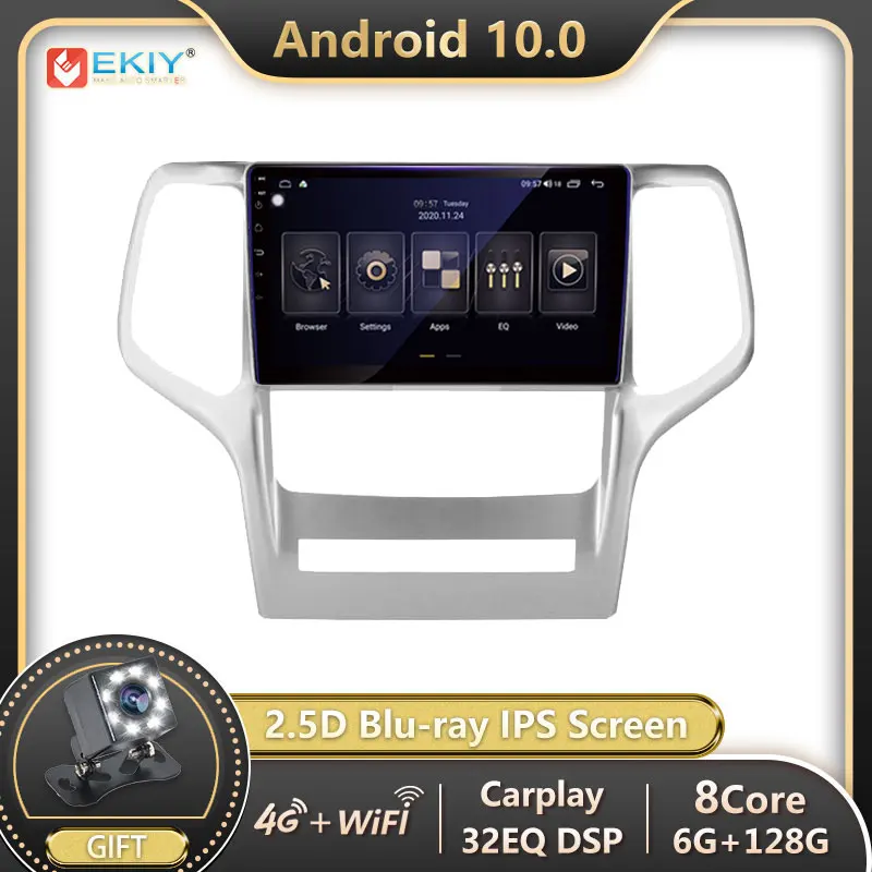 EKIY LTE DSP Android 10 Авторадио для Jeep Grand Cherokee WK2 2008 2013 автомобильное радио Mutimedia Blu Ray IPS экран Navi GPS