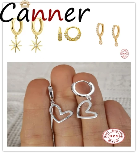Женские серьги-кольца Canner из стерлингового серебра S925 пробы с круглыми крестами