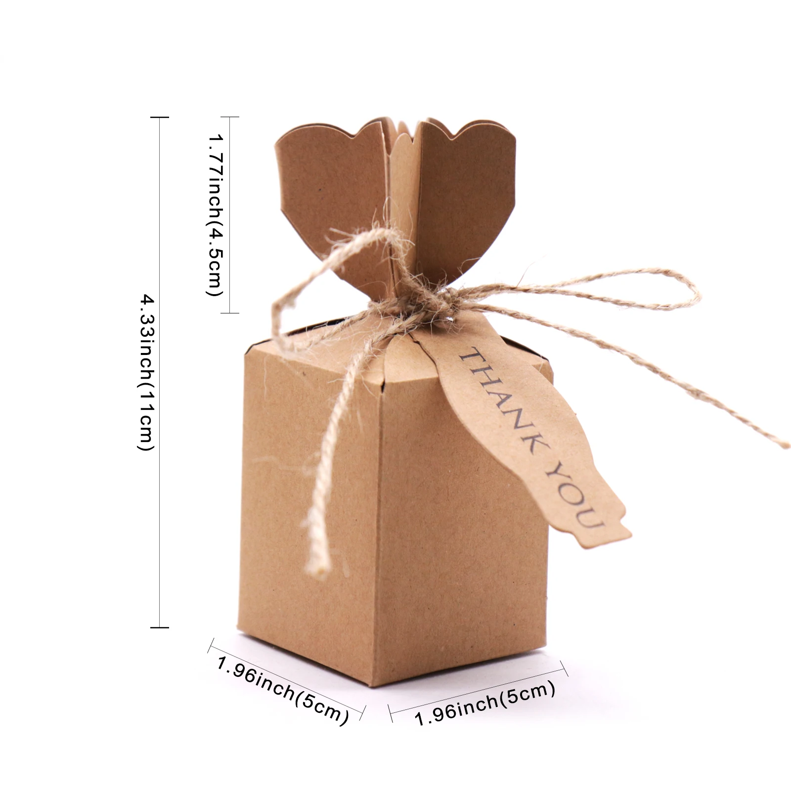 

10pcs Kraft Paper Brown Candy Bags Gift Boxes+Thank You Cards for Christmas Wedding Party Favors Decorations with Hemp Rope