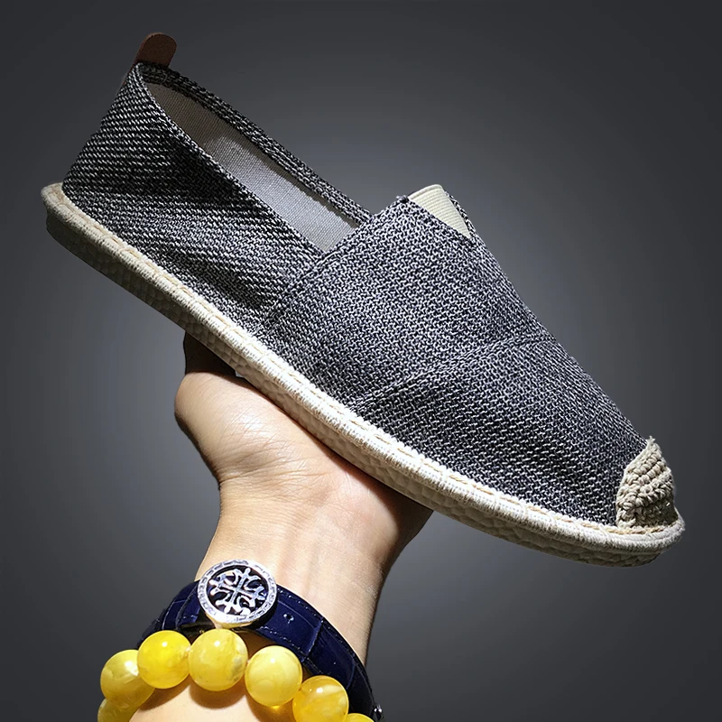 Mens Casual Shoes Espadrilles Canvas Men Breathable Slip On Cheap Loafers for Sneakers Moccasins Dropshipping AODLEE | Обувь