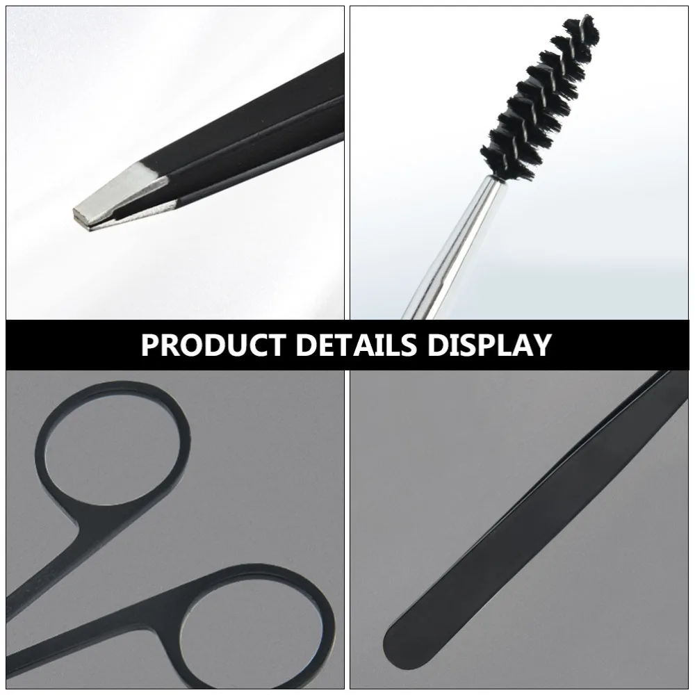 

7Pcs Trimming Kit Scissor Tweezers Brow Brush Pencil