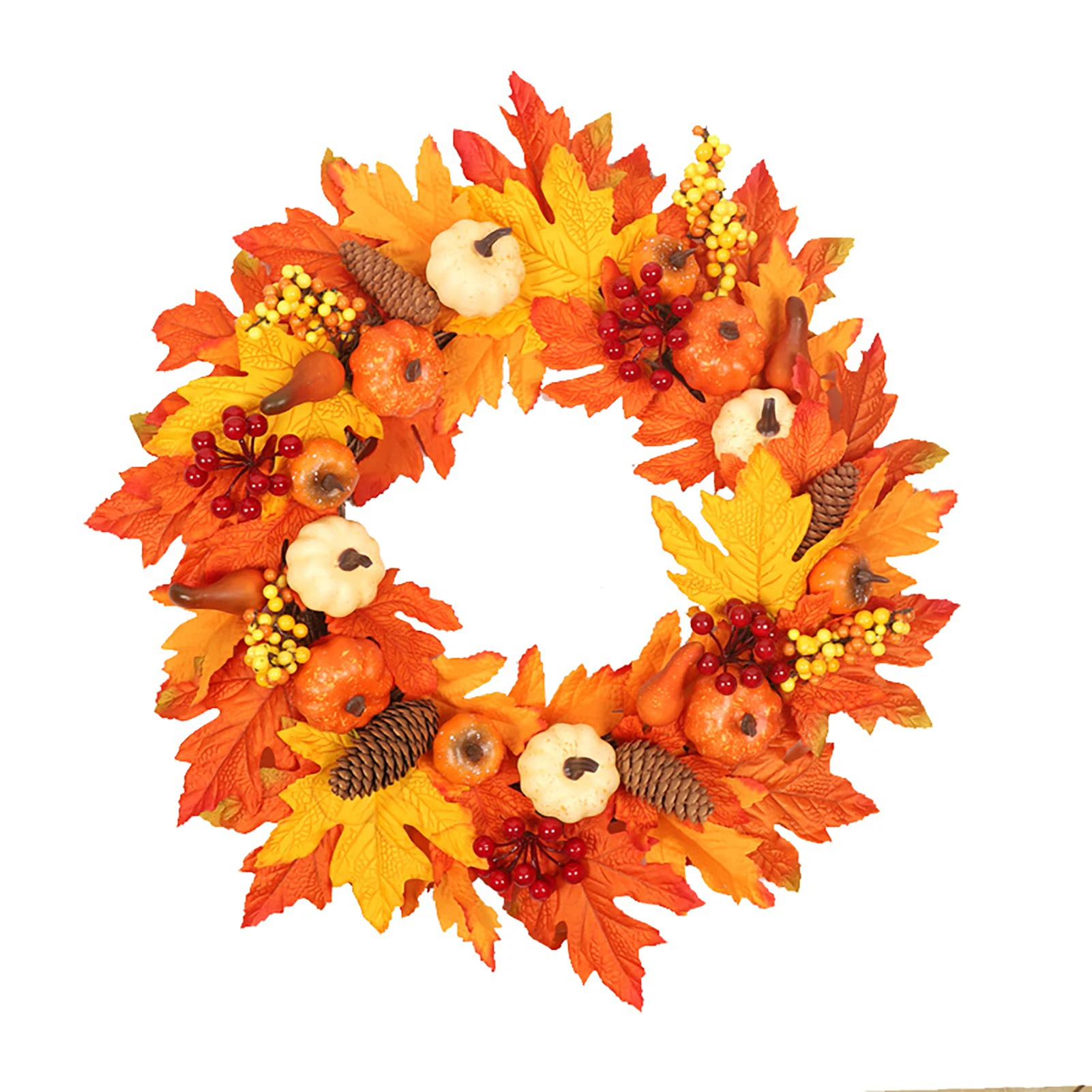 

Pumpkin Maple Wreath Autumn Wreath Door Hanging Home Decor Thanksgiving Garland Window Restaurant Wall Hanging Home Decoration