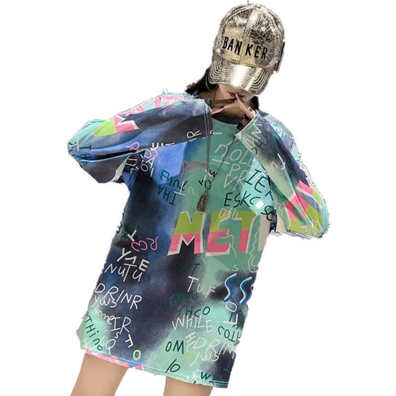 QING MO женская футболка с буквенным принтом офисная Дамская стильная Свободная