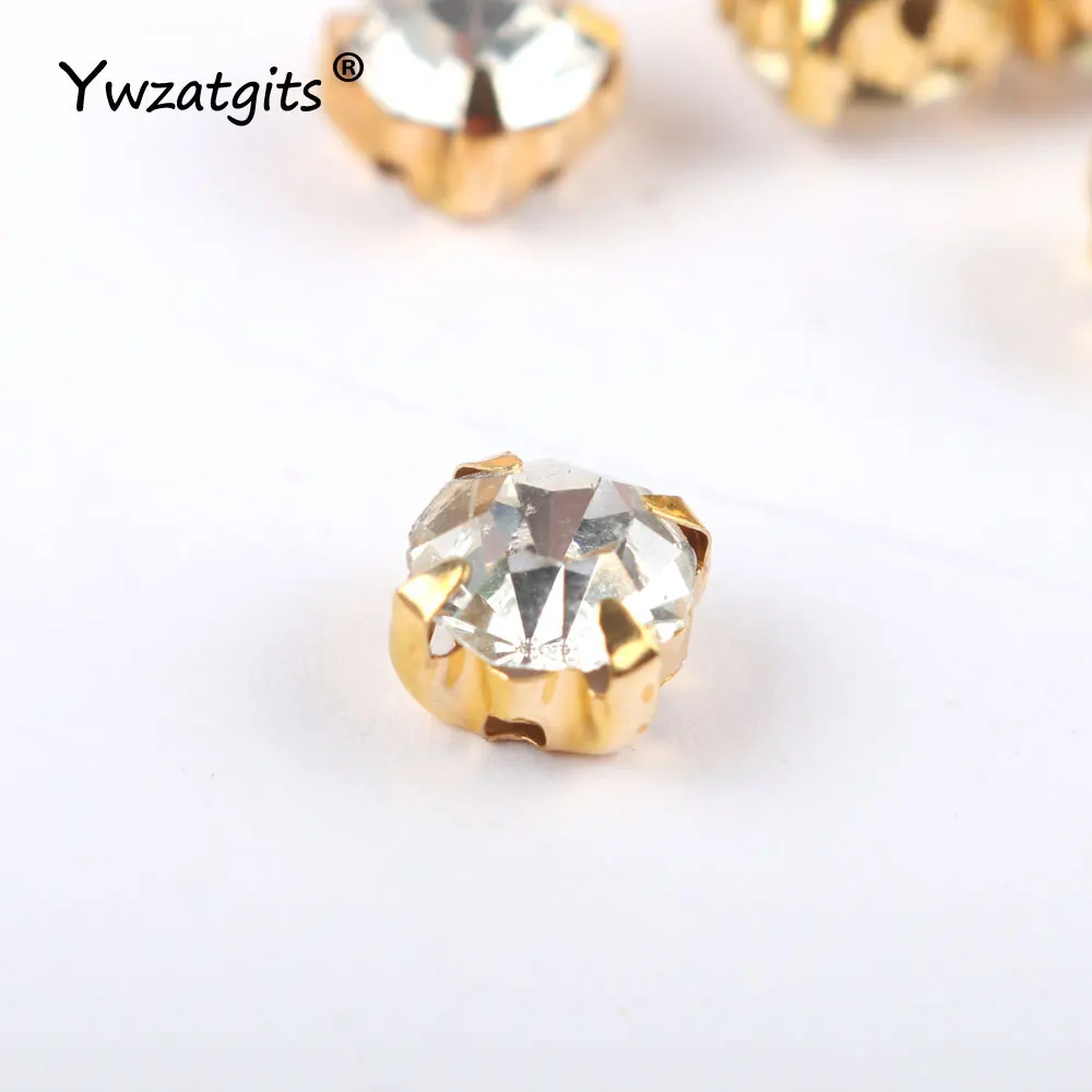 

Ywzatgits 3/4/5/6/7/8/10mm Glass Claw Sew On Rhinestones For Clothing Loose Flatback Dress Stones Sewing Accessories YG0801