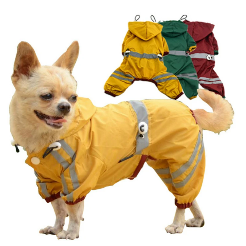 Дождевик для домашних питомцев водонепроницаемая одежда с капюшоном маленьких