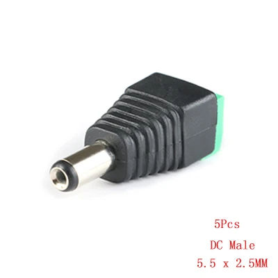 5Pcs Male 5.5x2.5 10 шт. 5,5x2,1 мм Женский Мужской DC Мощность переходник для 5050 3528 5060 один Цвет Светодиодные ленты Системы охранного видеонаблюдения(CCTV камеры 5,5x2,5 - Цвет: 5Pcs Male 5.5x2.5