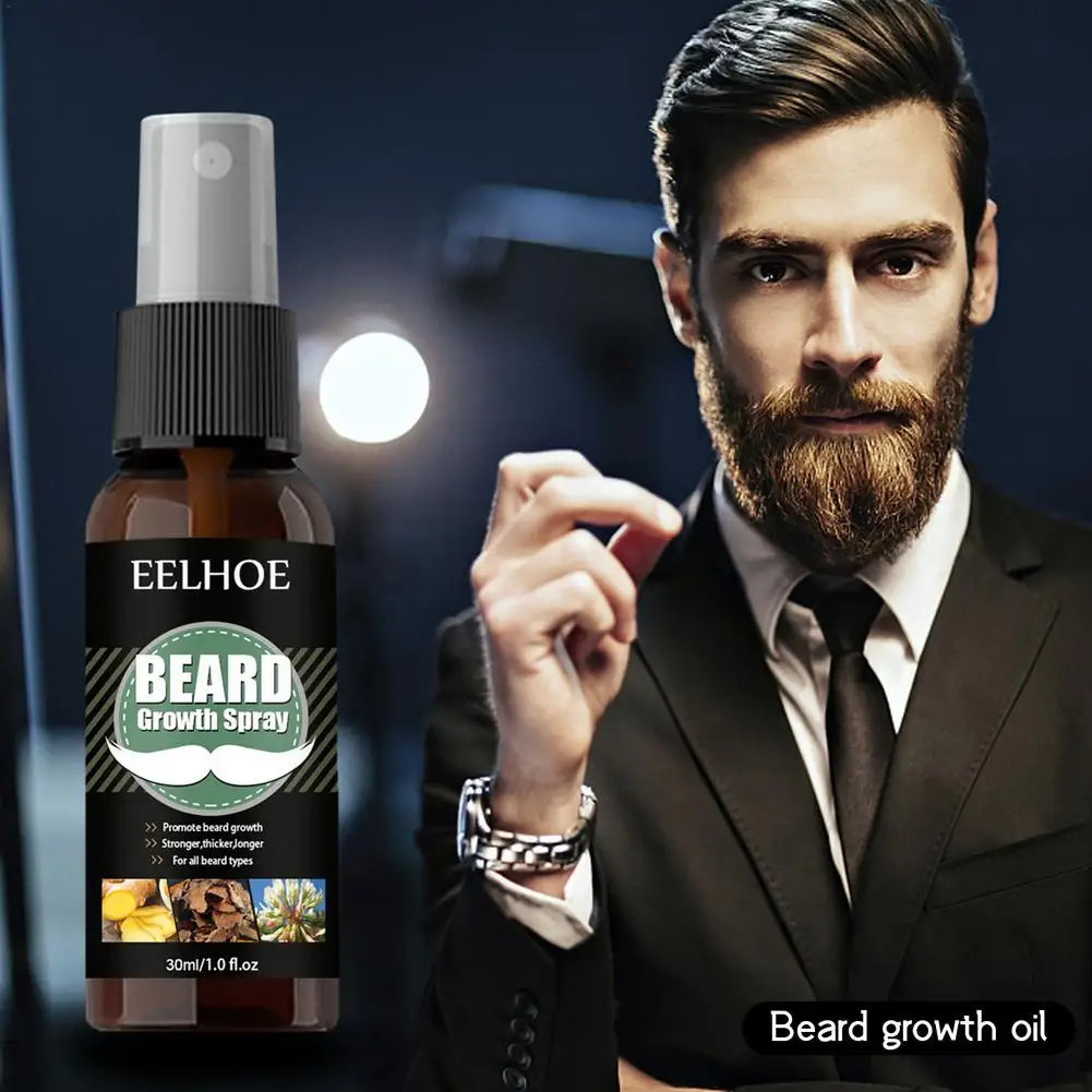 

Масло для роста бороды 30 мл, не вызывающее аллергии, увлажняющее и питающее масло для бороды, спрей для ухода за бородой для мужчин, средство ...