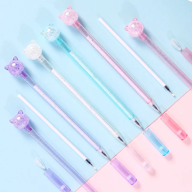 Loveиз Kwaii 0 5 мм гелевая ручка милый поросенок прозрачная блестящая Ручка Kawaii
