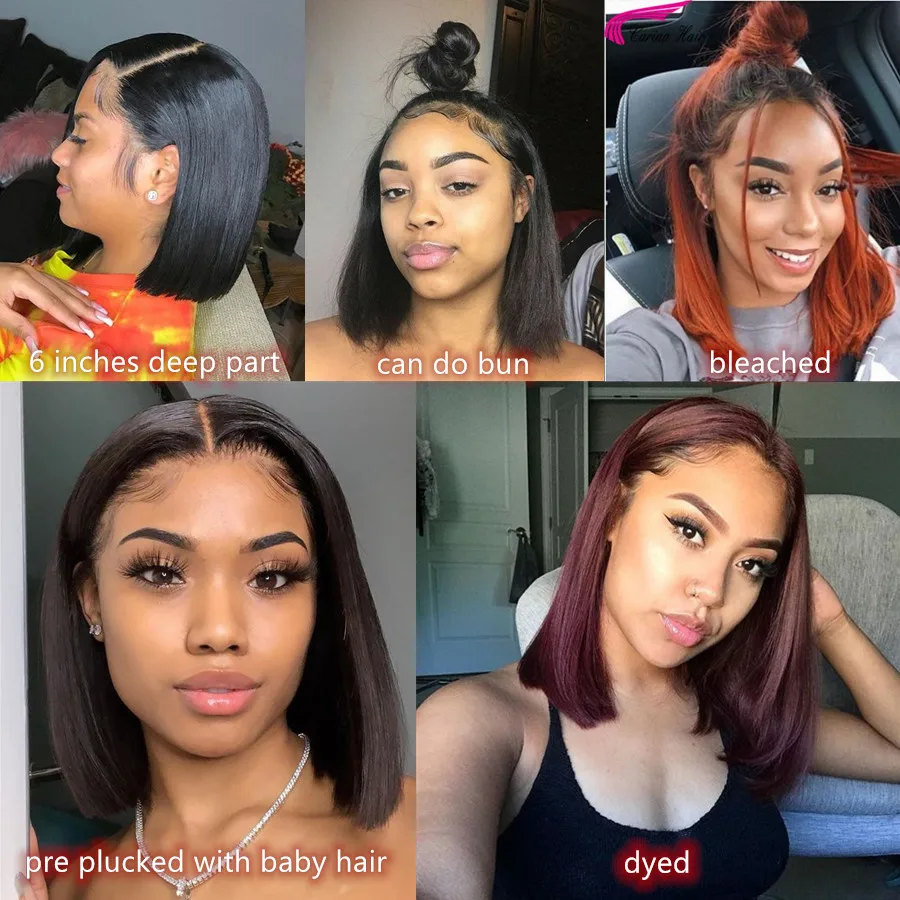 

Ruiyu Hair Wig Bob Wig Lace Front Human Hair Wigs 4x4 Closure Wig Straight Bob For Women Plucked Short Perruque Bresilienne
