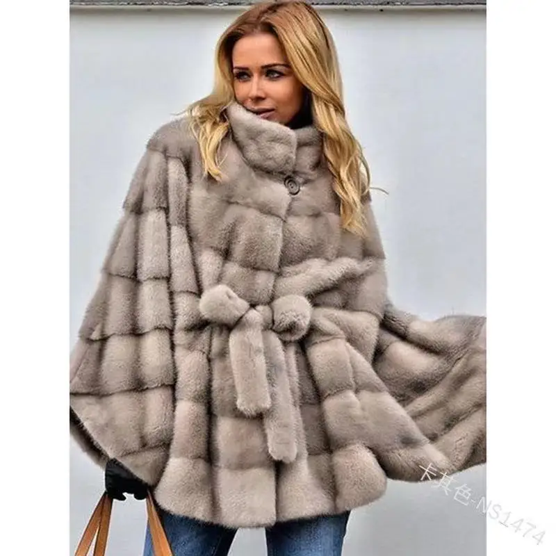 Women mink coats female mink fur coat genuine long fur coat ladies winter clothes oversize 6xl 5xl 7xl Imitation fur coats