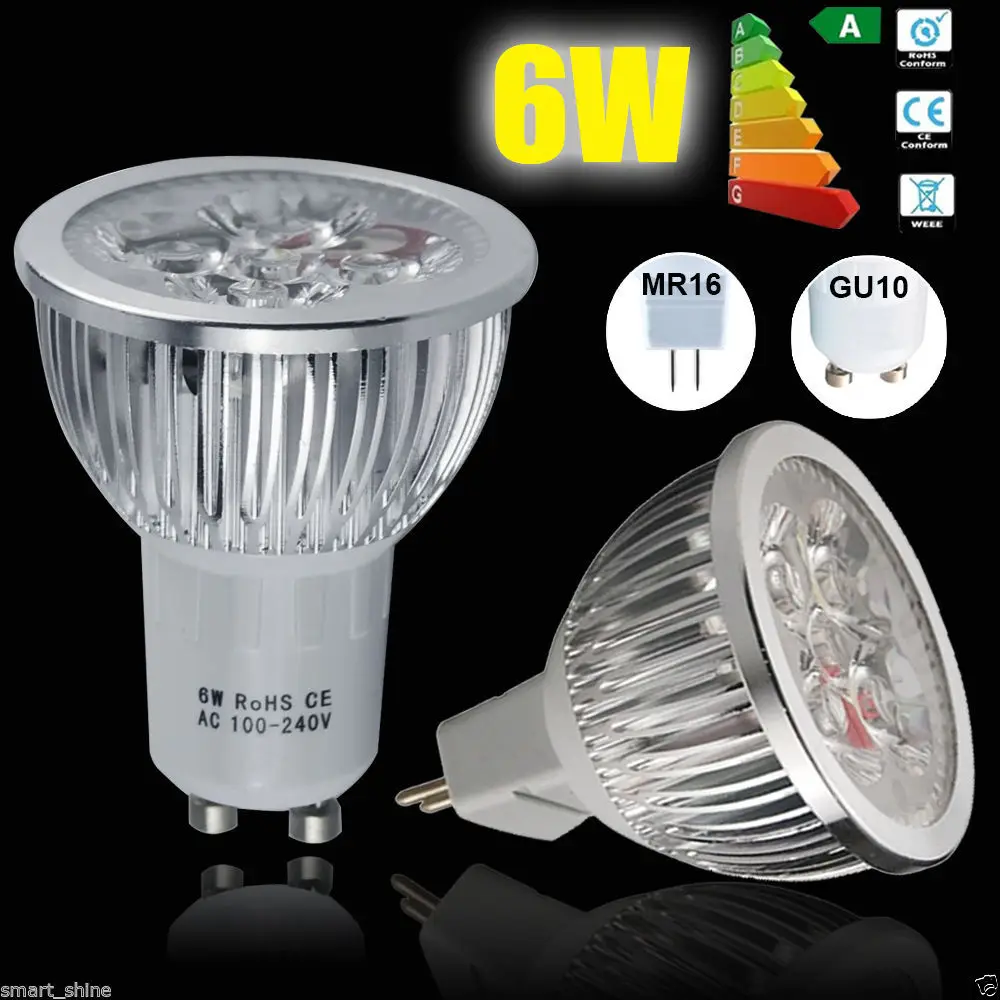 

Super bright LED Lamp LED Spotlight 6W Bombillas High quality MR16 LED Bulbs Spotlight Lamps DC 12V Warm Day White
