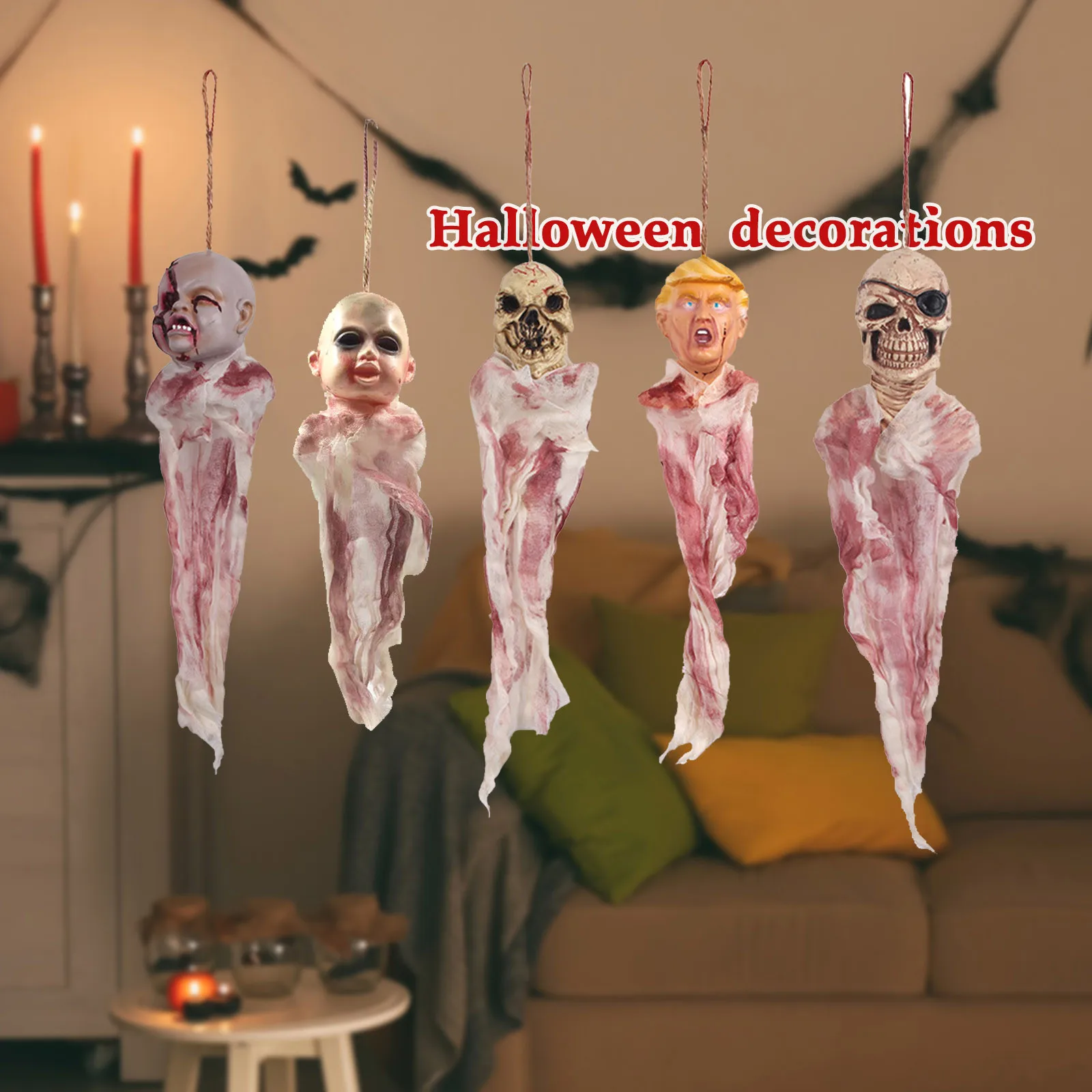 Украшение на Хэллоуин 2 шт. подвесная кукла страшное украшение страшный