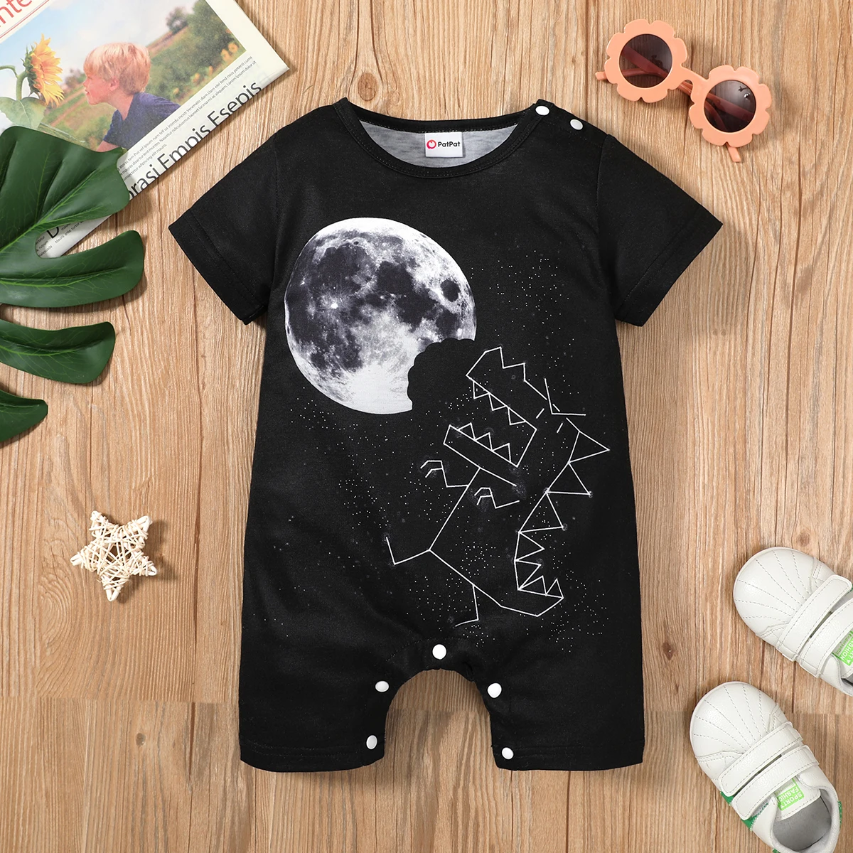 

PatPat New Summer 1pc Baby Boy Short-sleeve casual Animal&Dinosaur Rompers & Bodysuits