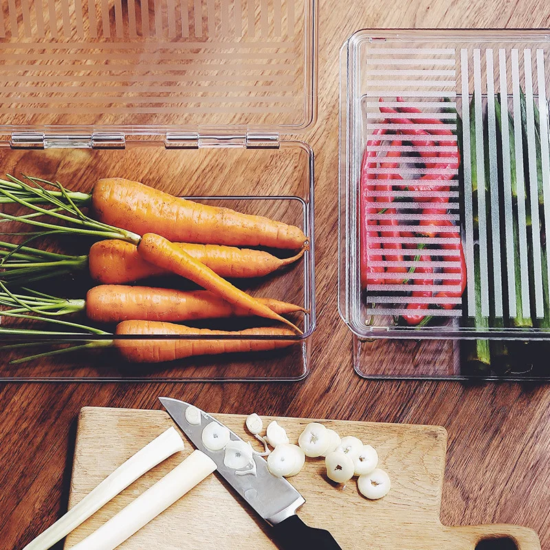 Refrigerator Multifunctional Storage Box With Lids for Kitchen Vegetable Fruit Fresh Crisper Containers | Дом и сад