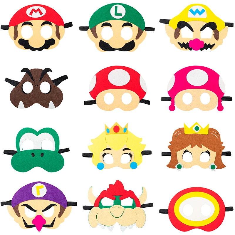 12 шт./лот фетровые маски super mario для детей с эластичной веревкой вечерние НКИ