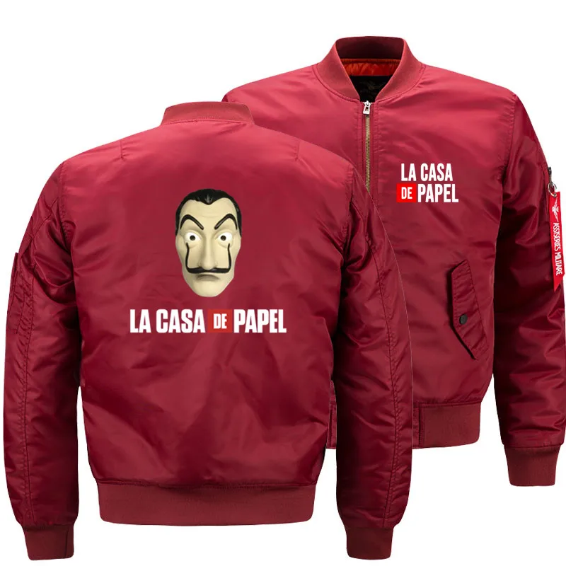House Of paper Money Heist La Casa De Papel куртка-бомбер мужская куртка ветровка воздушный Пилот