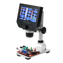 600X 4.3 inch Digital Microscope Electronic Video Microscope HD LCD Soldering Microscope Phone Repair Magnifier + Metal Stand