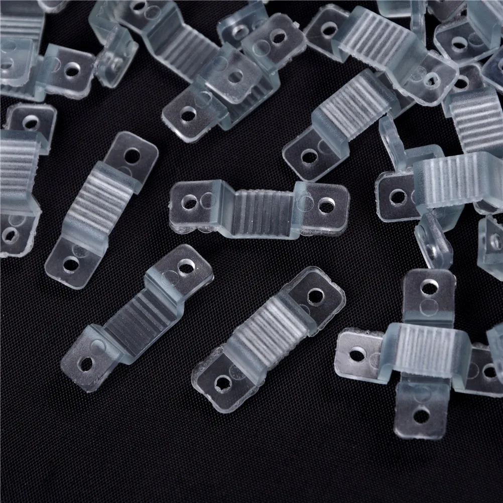 

100 PCS LED Fixing Silicone Mounting Clips Buckles Clamps For 220V 5050 Waterproof LED Strip Light Tape