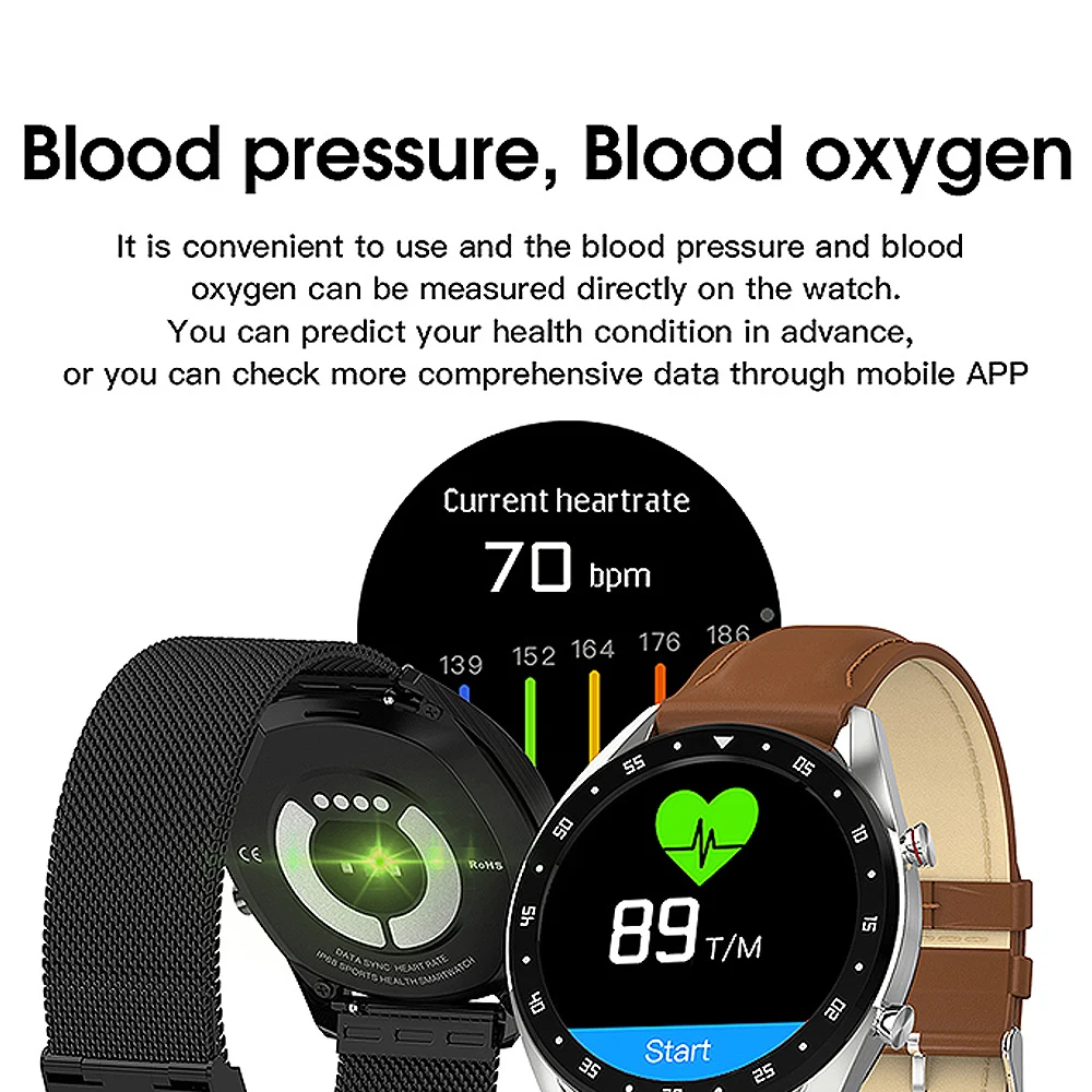 L7 Smart Watch 1.3 Inch IP68 Waterproof Sport Smartwatch Activity Tracker ECG Bracelet Men For IOS Android | Электроника
