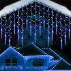 Рождественская гирлянда, светодиодная гирлянда-занавеска в виде сосулек, 4 м, гирлянсветильник-водопад для дома на новый год, Хэллоуин, украшение для сада, внутреннего дворика, 8 режимов