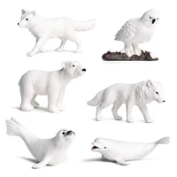 arctic animals toys for children polar bear snowy owl wolf action figures model figurine miniature lovely kid toy gift handmade