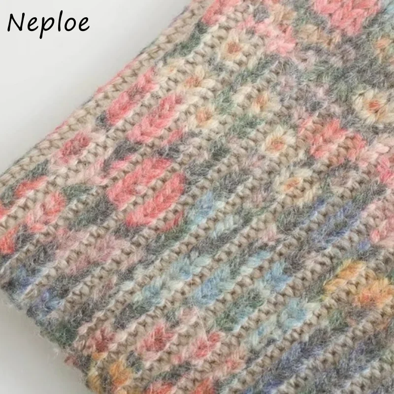 Осенне-зимний Новый Нежный вязаный кардиган Neploe Женский однобортный свитер с