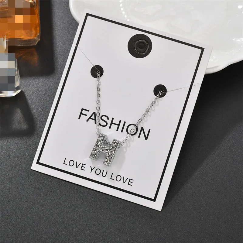 Женский чокер с подвеской в виде букв алфавита сверкающее ожерелье кулоном