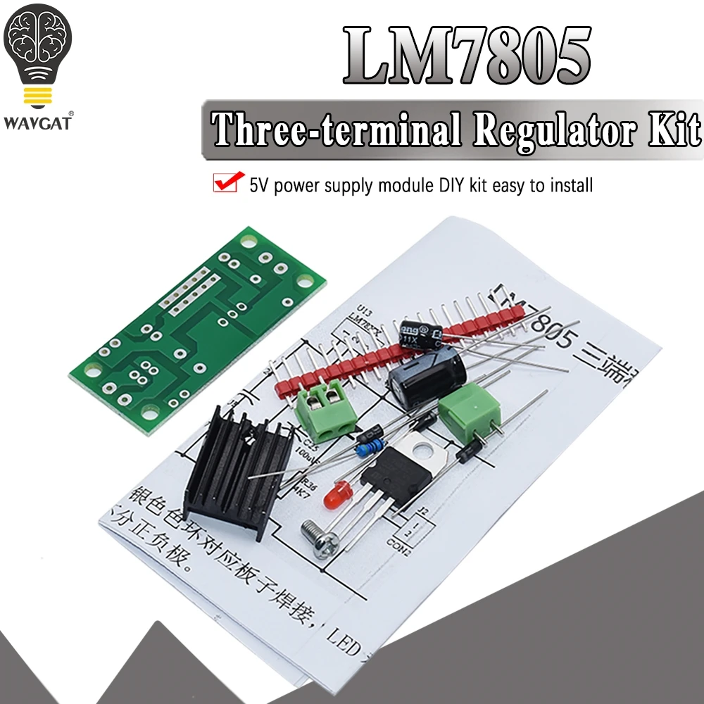 DIY KIT LM7805 L7805 DC/AC три терминала регулятор напряжения блок питания 5 в 6 9 12 В выход