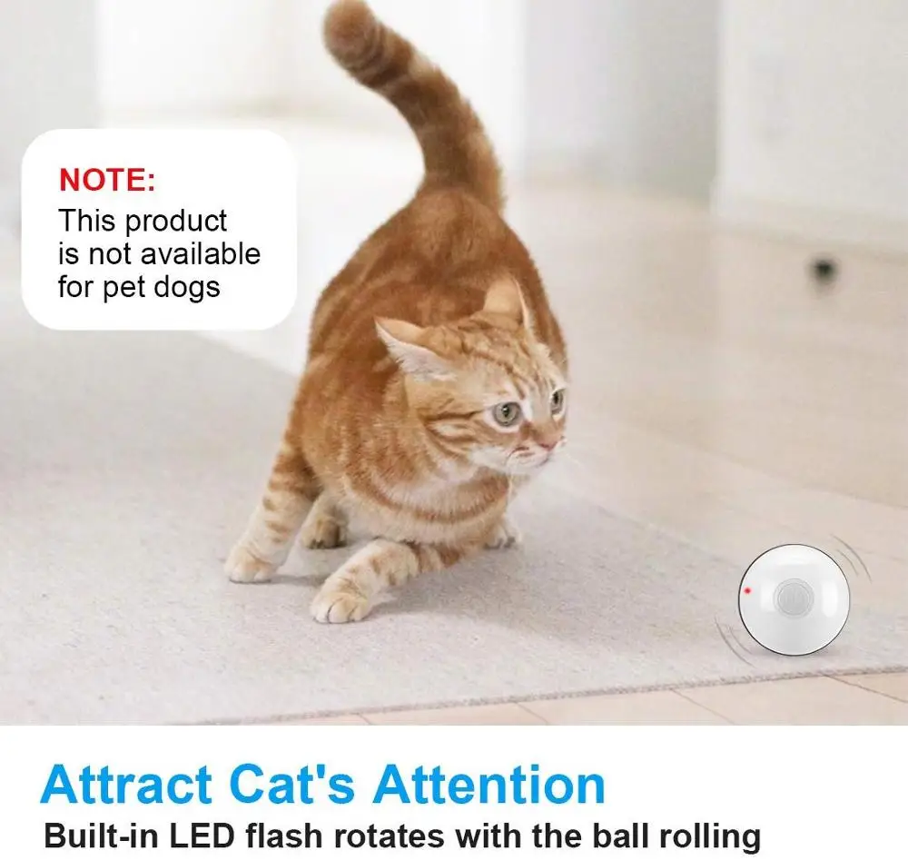 

USB Rechargeable interactive cat toy ball 360 Degree Automatic Rolling Ball Anti-Break Bite Self Rotating Pet cat toy ball