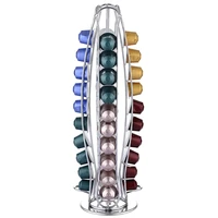 nespresso pod holder rotatable display storage 40 pcs capsule metal stand rack 2020 plating stainless curve rotate coffee rack