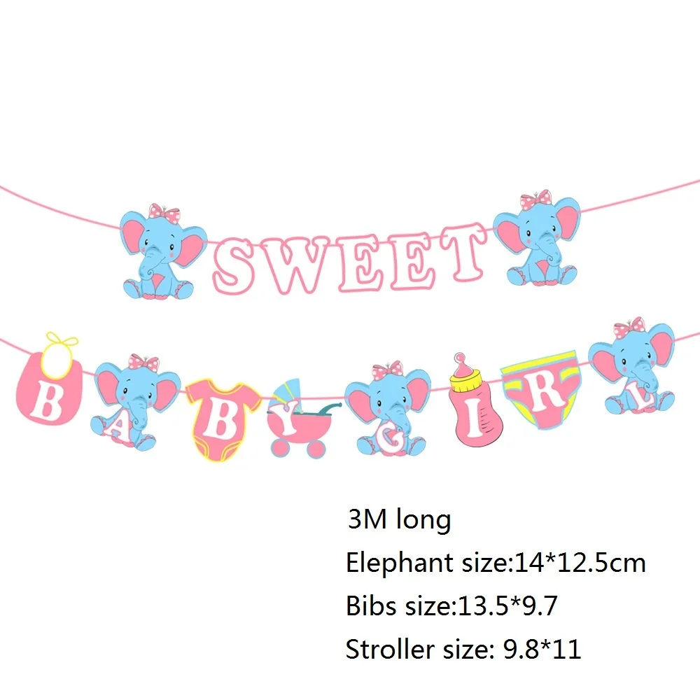 Розовый набор Детские вечерние украшения для душа пол баннер милый