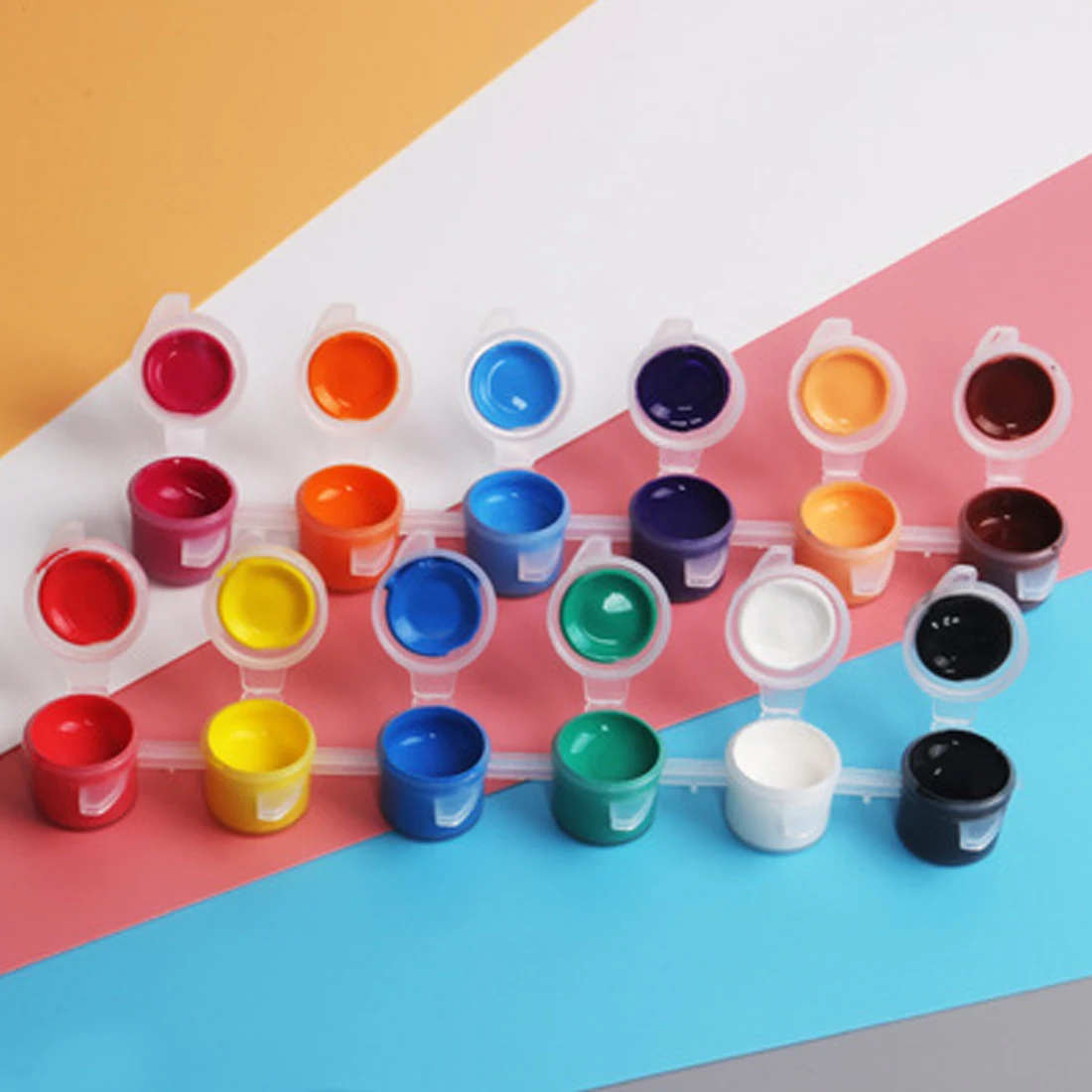

New 12 Colors Acrylic Paints with 2 Brushs DIY Graffiti Pigment Set Paints for Oil Painting Set Shining Gel Painting Pigment