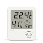 Цифровой термометр для дома, комнатный мини-гигрометр с отображением времени и будильником, маленький электронный измеритель влажности для улицы