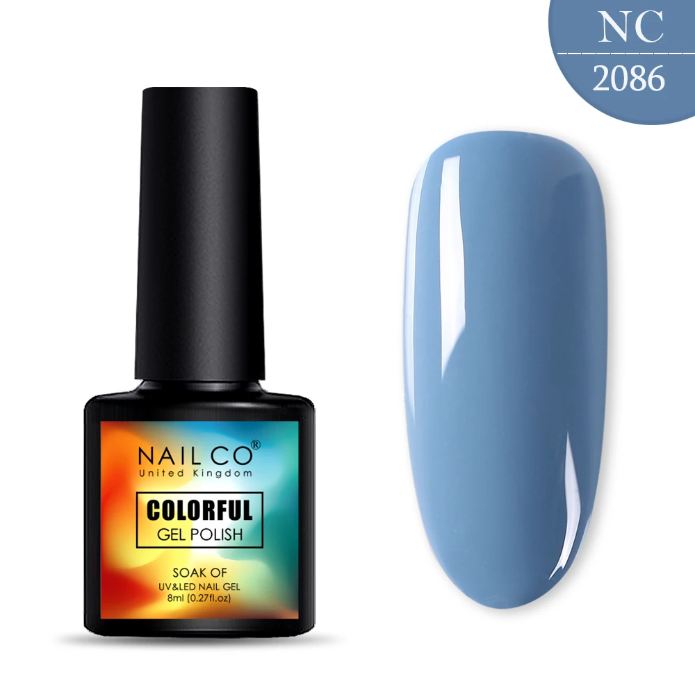 2086 NAILCO, новинка, 8 мл, 130 цветов, светодиодный Гель-лак для ногтей УФ гель для ногтей, салонный домашний лак, Гель-лак, гибридный, впитывающий - Цвет: 2086