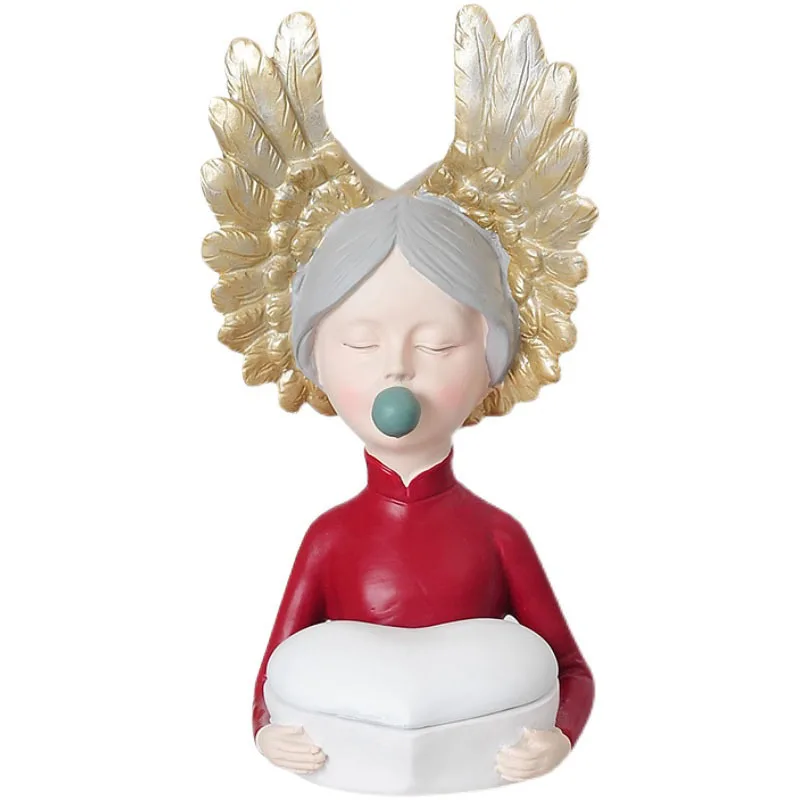 

Bunny Girl Storage Ornaments Decorative Bowl Candy Jars Fairy Girly Statue Coffee Table Desktop Organizer Living Room Decoration