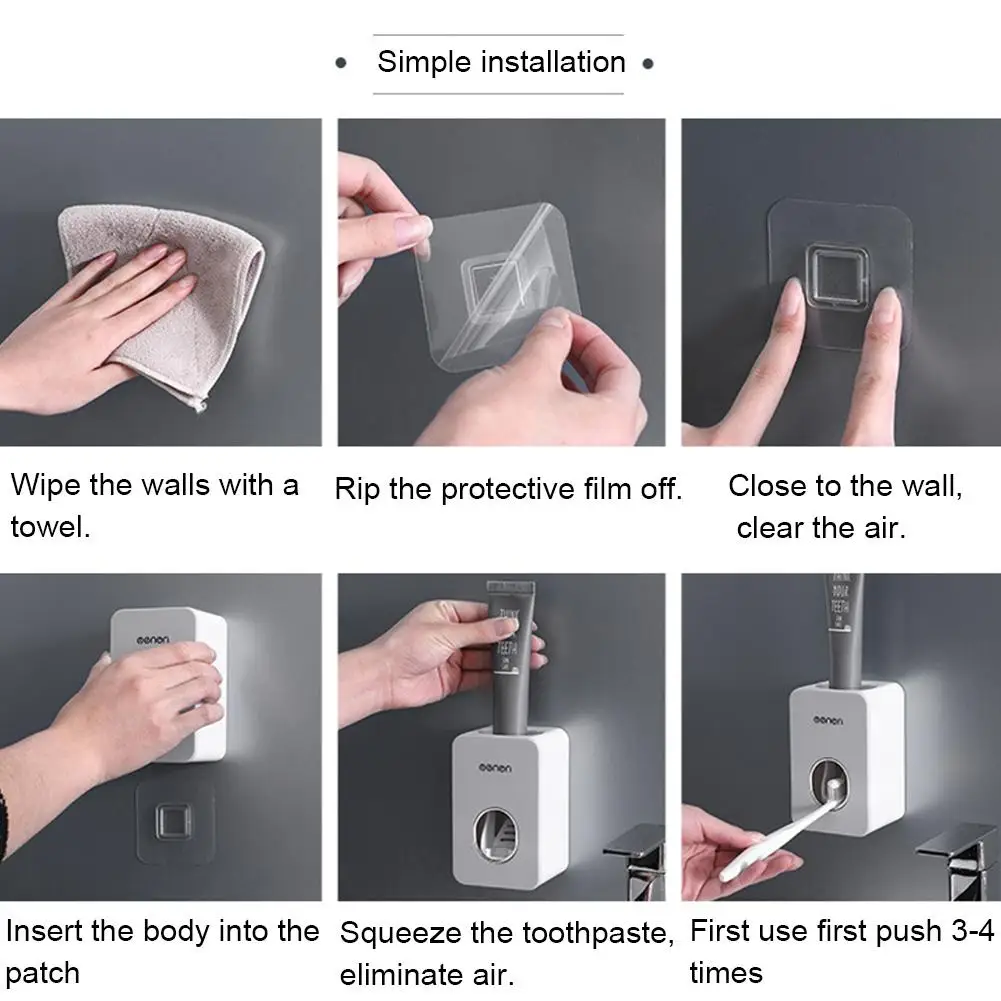 

Automatic Squeeze Toothpaste Set Wall-mounted Punch-free Toothpaste Toothbrush Rack Toothpaste Rack Lazy Squeeze Artifact