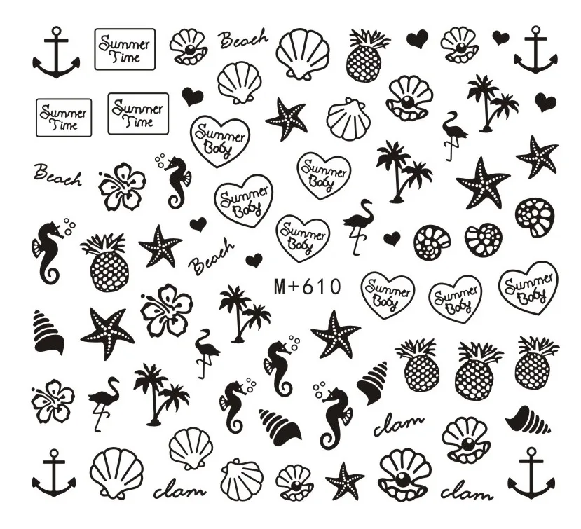 1 лист наклейка для водяного переноса изображения на ноготь завод милый кролик DIY