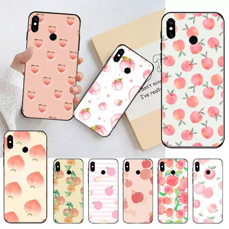

Peach fruit pink food Phone Case For Xiaomi Redmi note 7 8 9 11 t s 10 A pro lite funda shell coque cover