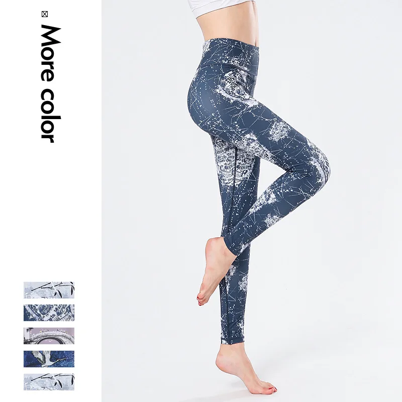 

Women Yoga Pants Gym Printed Sports Yoga Workout Gym Fitness Exercise Athletic Pants Sport Leggings Running Pants Stretchy
