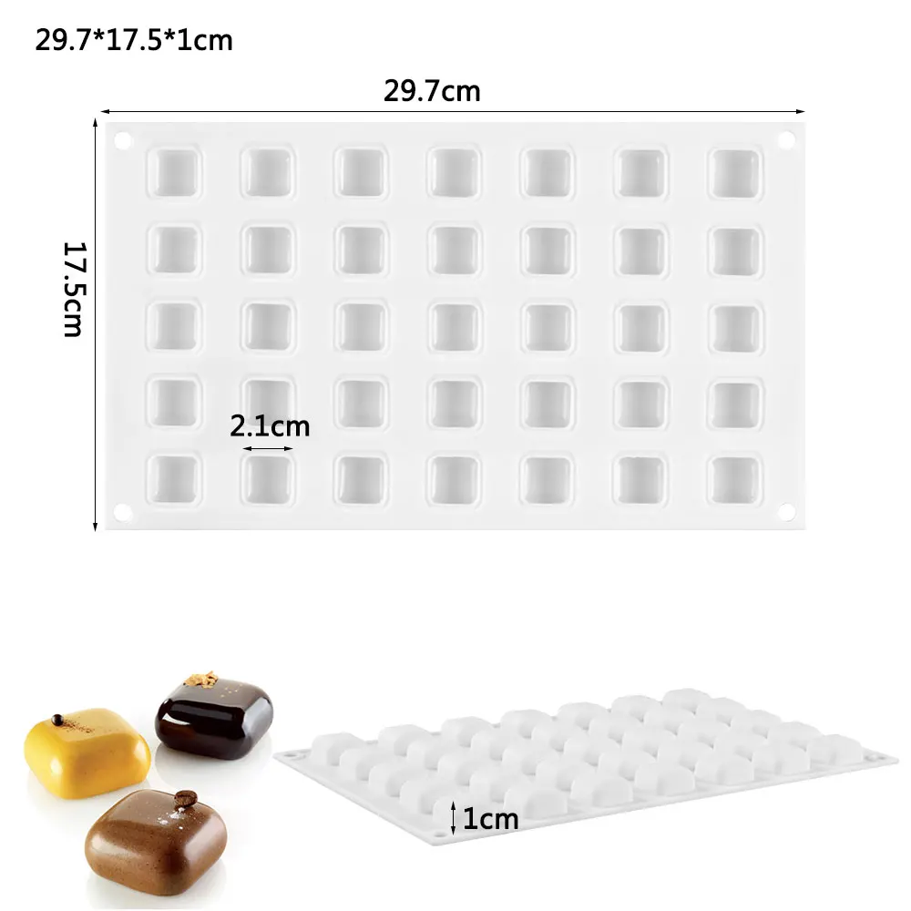 FUNBAKY 35 полости сердца круглые квадратные 3D силиконовые формы для шоколада торт
