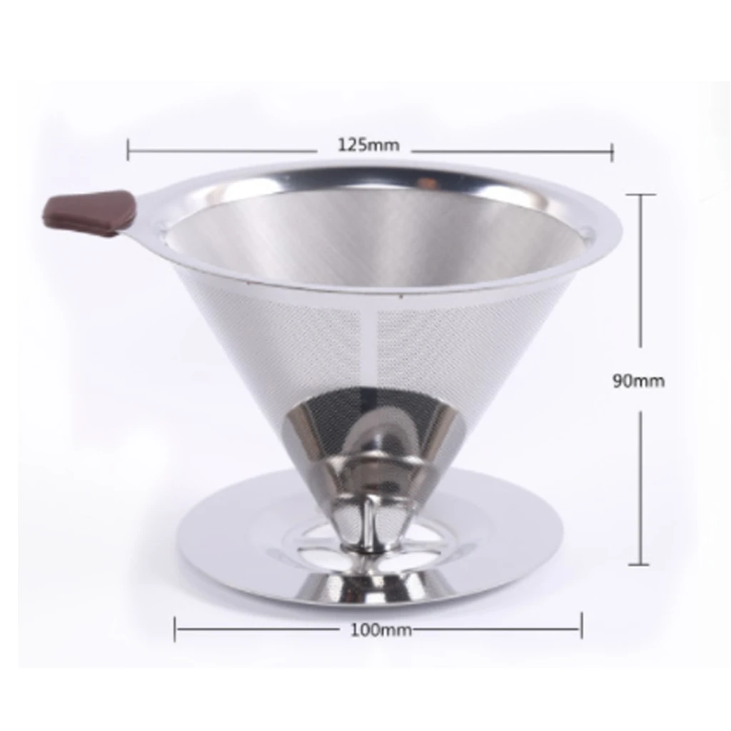 Многоразовый двухслойный держатель фильтра для кофе из нержавеющей стали