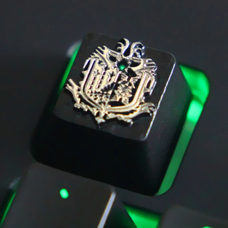 

Mechanical Keyboard Artisan Keycap Keystone 1 pc Monster Hunter Theme Zinc Aluminum Alloy Metal R4 Height Customize DIY Game