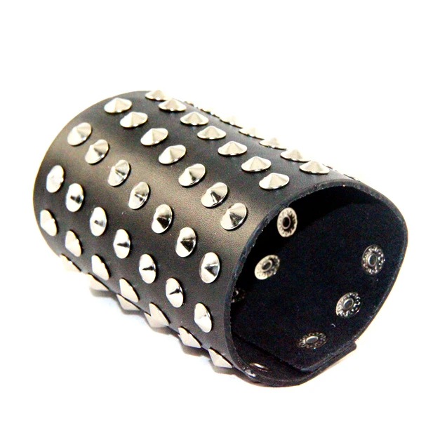 Панк кожа с заклепками ручная бижутерия браслет повседневные мужские
