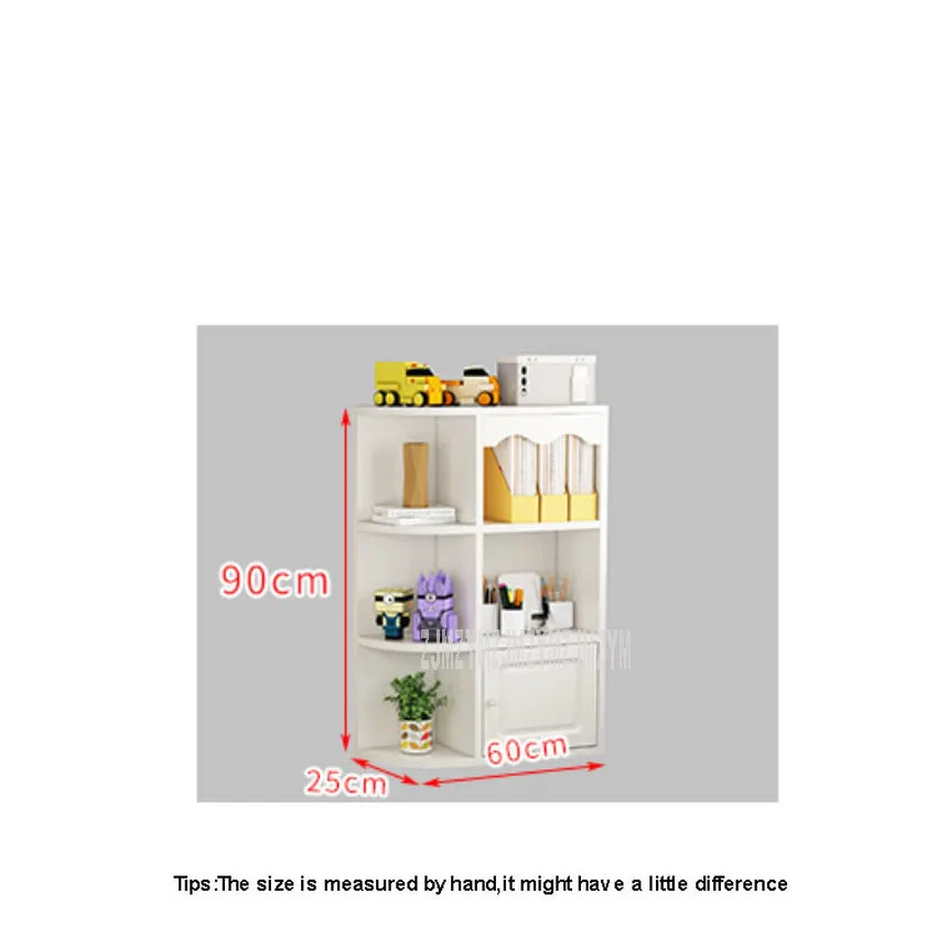 Three Layer Bookshelf Bookcase Simple Modern Living Room Bedroom Window Side Corner Storage Cabinet Wood Organize Shelf |