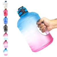 1pcs gallon water bottle with time markings filter net fruit infuse bpa free motivational sports drink jug